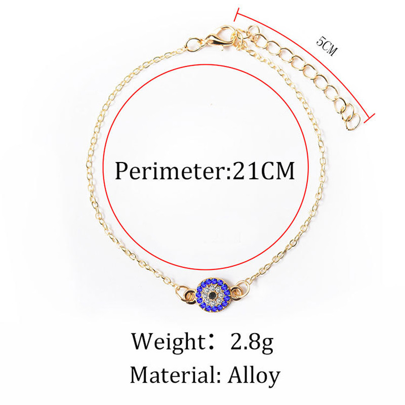 Ochi turcești de cristal noi, ochi albaștri, glezne de mărgele pentru femei, fete, lanț, gleznă, brățară reglabilă, bijuterii pentru picioare turcești de plajă