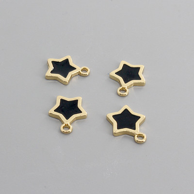 10 buc/pachet cupru, negru, alb, email, stea, farmece, cercei minimaliste, brăţară, colier, pandantive, bijuterii, fabricare D125