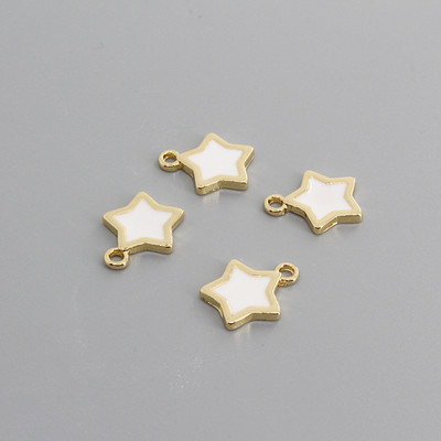 10 buc/pachet cupru, negru, alb, email, stea, farmece, cercei minimaliste, brăţară, colier, pandantive, bijuterii, fabricare D125