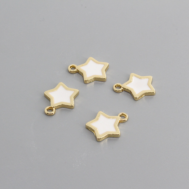 10 buc/pachet cupru, negru, alb, email, stea, farmece, cercei minimaliste, brăţară, colier, pandantive, bijuterii, fabricare D125