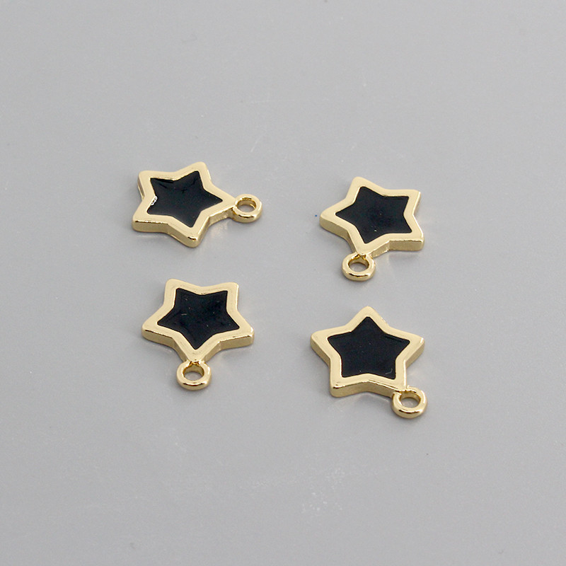 10 buc/pachet cupru, negru, alb, email, stea, farmece, cercei minimaliste, brăţară, colier, pandantive, bijuterii, fabricare D125