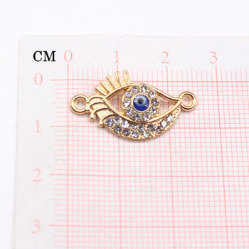 10 τμχ Rhinestone Golden Cat Eye Connector Charms For Bracelet Making Accessories Diy Alloy Βραχιόλια Κολιέ Ευρήματα κοσμημάτων