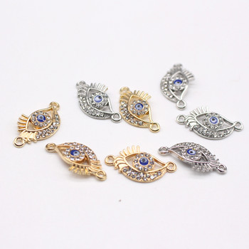 10 τμχ Rhinestone Golden Cat Eye Connector Charms For Bracelet Making Accessories Diy Alloy Βραχιόλια Κολιέ Ευρήματα κοσμημάτων