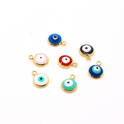 10 bucăți drăguț mini smalț pentru cercei cu ochi rău norocoși, brățară turcească, colier, accesoriu cu pandantiv, amestec de bijuterii