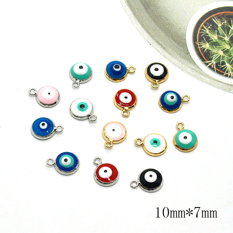 10 bucăți drăguț mini smalț pentru cercei cu ochi rău norocoși, brățară turcească, colier, accesoriu cu pandantiv, amestec de bijuterii