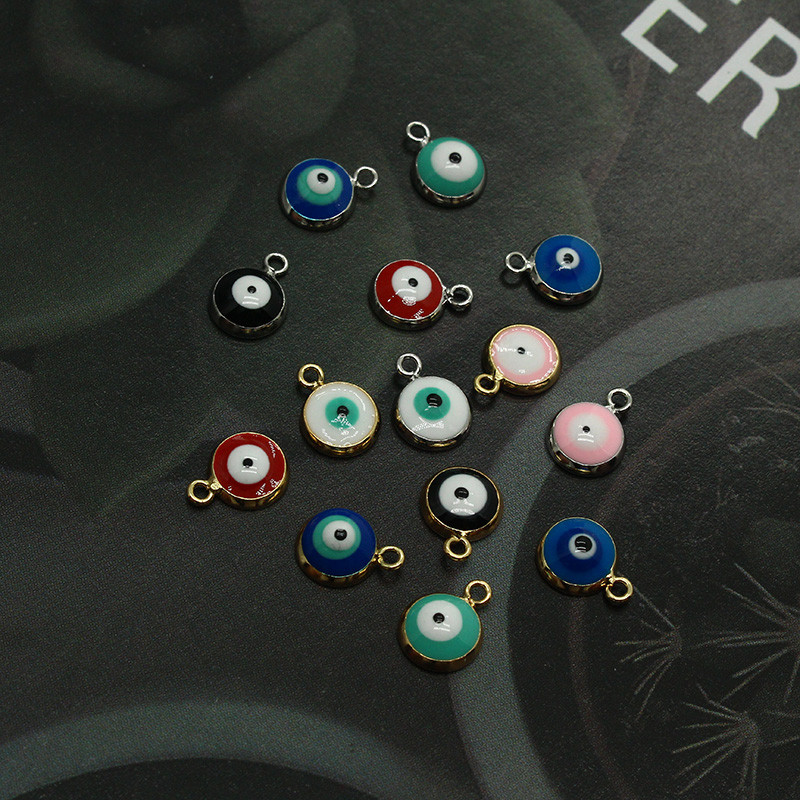 10 bucăți drăguț mini smalț pentru cercei cu ochi rău norocoși, brățară turcească, colier, accesoriu cu pandantiv, amestec de bijuterii