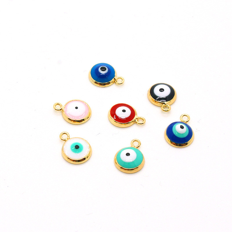 10 bucăți drăguț mini smalț pentru cercei cu ochi rău norocoși, brățară turcească, colier, accesoriu cu pandantiv, amestec de bijuterii