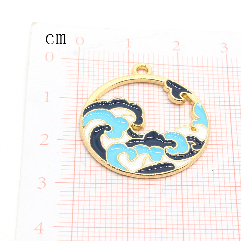 5 bucăți pictură în ulei de artă valuri cercei farmec email artizanat bricolaj pentru breloc colier pandantive realizarea de bijuterii lucrate manual accesoriu