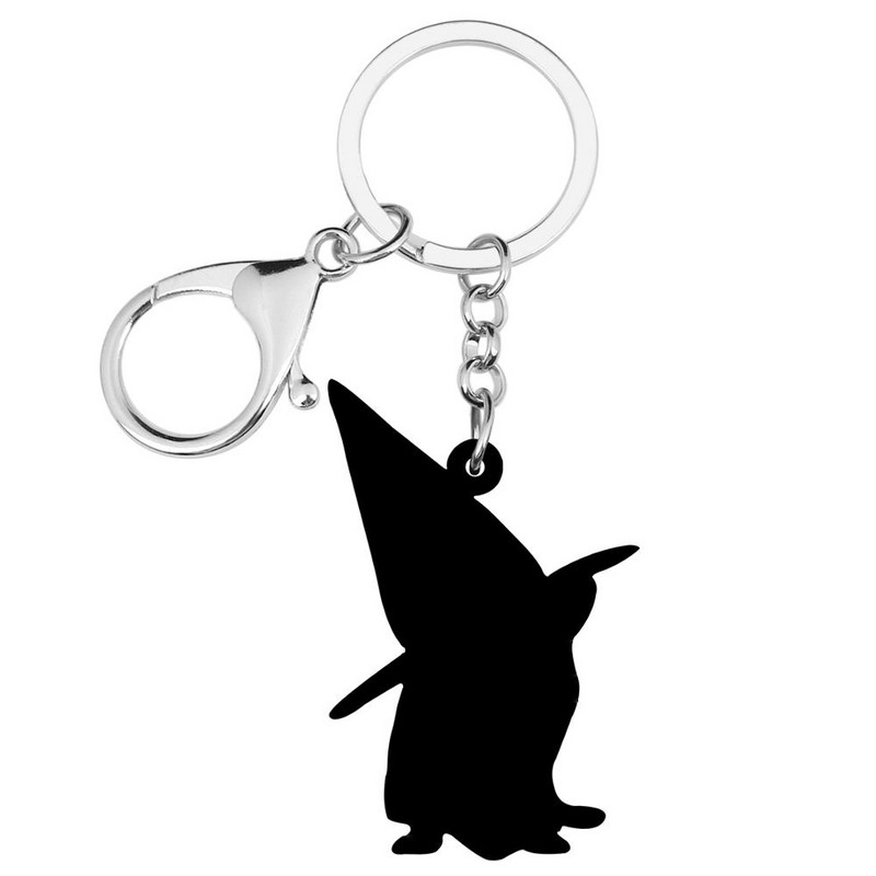 Newei Akril Halloween Lovely Corgi Kutya Kulcstartók Nyomtató Kalap Állati Kulcstartó Ékszerek Női Gyerekek Vicces Születésnapi Ajándék