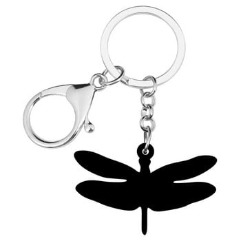 Newei Acrylic Blue Dragonfly Keychains Print Cute Insect Animal Keyring Jewelry for Women Kids Teens Funny Gift Charms Jewellery