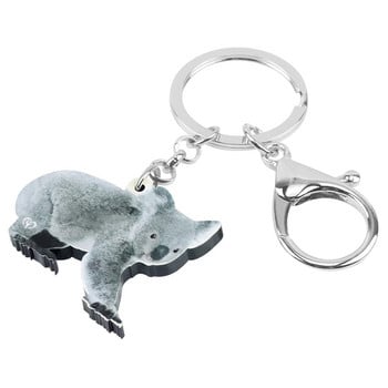 Newei Acrylic Grey Cute Australia Koala Keychains Long Lovely Animal Keyring Jewelry for Women Παιδική Ανδρική Μόδα Τσάντα Δώρου Γούρια