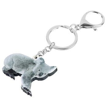 Newei Acrylic Grey Cute Australia Koala Keychains Long Lovely Animal Keyring Jewelry for Women Παιδική Ανδρική Μόδα Τσάντα Δώρου Γούρια