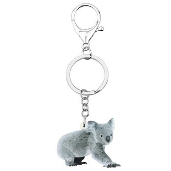 Newei Acrylic Grey Cute Australia Koala Keychains Long Lovely Animal Keyring Jewelry for Women Παιδική Ανδρική Μόδα Τσάντα Δώρου Γούρια