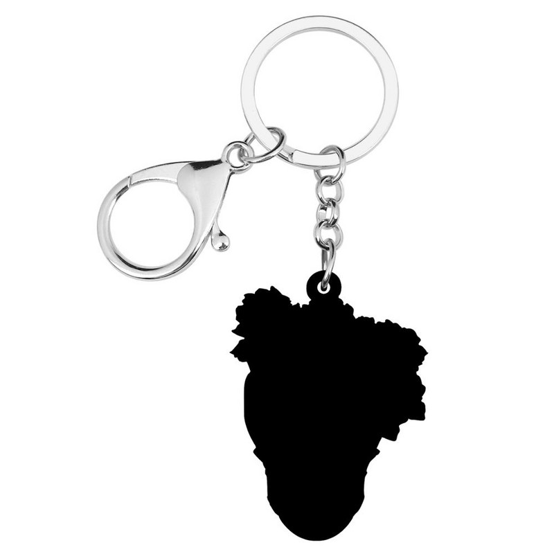 Newei Breloc acrilic cu craniu cu flori de Halloween, breloc estetic mare, bijuterii pentru femei, fete, bărbați, cadou de modă, accesorii auto