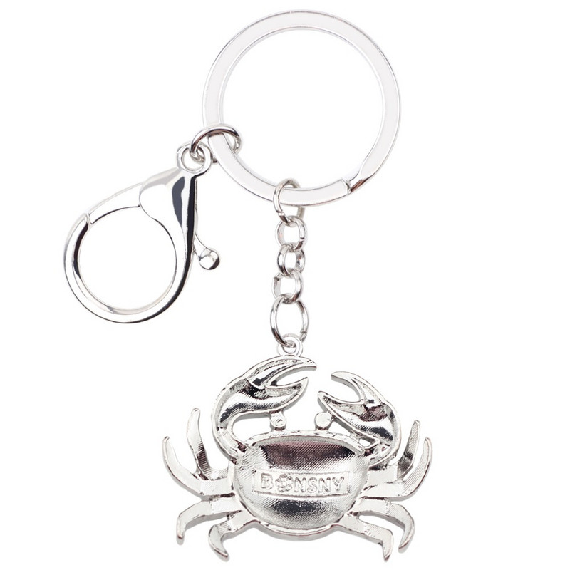 Bonsny Ocean Collection Breloc chei din aliaj emailat Crab Breloc cadou geantă de mână Brelocuri de mașină pentru femei, fete, doamne, bijuterii animale în vrac