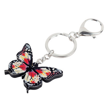 Bonsny Acrylic Novelty Floral Μπρελόκ Πεταλούδα Μπρελόκ Δαχτυλίδια Εντόμων Κοσμήματα για Γυναίκες Κορίτσια Γυναικεία Τσάντα Τσάντα Γούρια