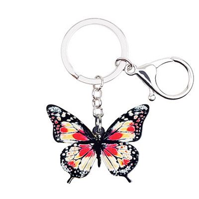 Bonsny Acrilic Noutate Floral Fluture Breloc Brelocuri Inele Bijuterii Insecte Pentru Femei Fete Doamne Poșete Brelocuri