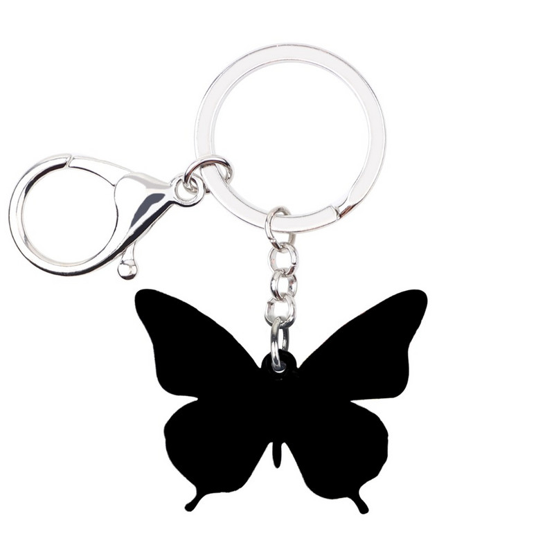 Bonsny Acrilic Noutate Floral Fluture Breloc Brelocuri Inele Bijuterii Insecte Pentru Femei Fete Doamne Poșete Brelocuri