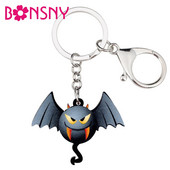 Bonsny Acrilic Halloween Anime Demon Liliac Breloc Breloc Inel Decorare petrecere Bijuterii pentru Femei Fete Adolescenti Geanta Bijoux Cadou