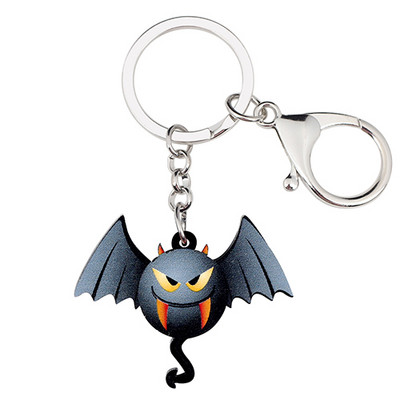 Bonsny Acrilic Halloween Anime Demon Liliac Breloc Breloc Inel Decorare petrecere Bijuterii pentru Femei Fete Adolescenti Geanta Bijoux Cadou