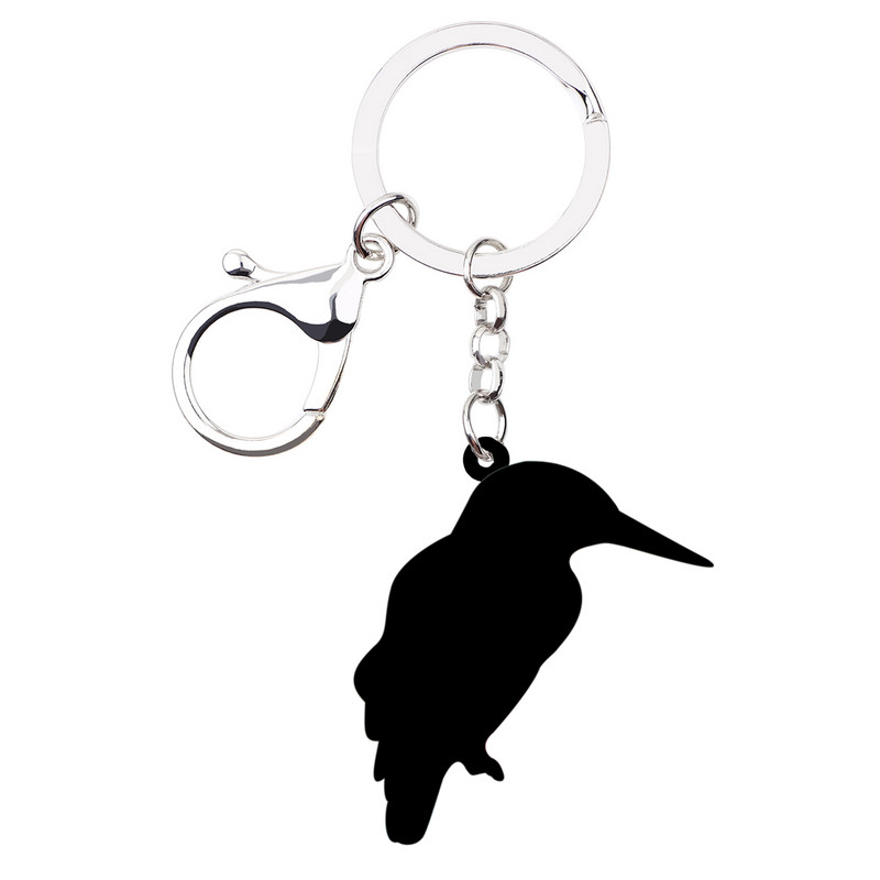 Bonsny Acrilic Kingfisher Bird Breloc Brelocuri Inel Moda Animal Suport Bijuterii Cadou pentru Femei Fete Geanta Car Charms Bijoux