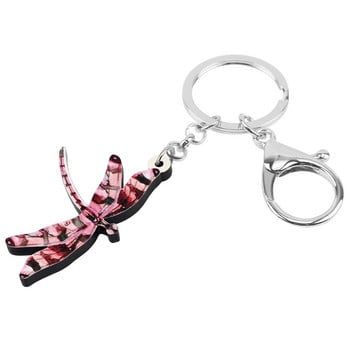 Newei Acrylic Spot Dragonfly Keychains Μπρελόκ Χαριτωμένο έντομο Ζώο μπρελόκ κοσμήματα για γυναίκες κορίτσια Αξεσουάρ δώρου για παιδικά πάρτι