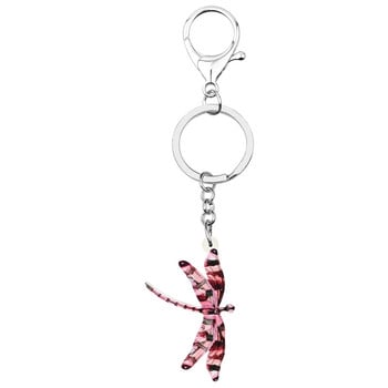 Newei Acrylic Spot Dragonfly Keychains Μπρελόκ Χαριτωμένο έντομο Ζώο μπρελόκ κοσμήματα για γυναίκες κορίτσια Αξεσουάρ δώρου για παιδικά πάρτι