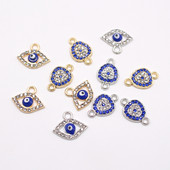 10 buc din aliaj neregulat cu strasuri de ochi rău pentru cercei, brățară, conector, descoperiri, colier de aur, pandantiv, bijuterii