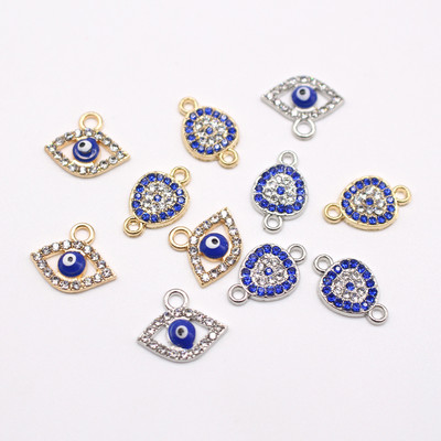 10 buc din aliaj neregulat cu strasuri de ochi rău pentru cercei, brățară, conector, descoperiri, colier de aur, pandantiv, bijuterii