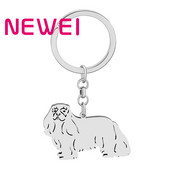 NEWEI Brelocuri din oțel inoxidabil Placate cu argint Cavalier King Charles Spaniel Kawaii Bijuterii pentru animale de companie pentru femei Animale Charms Cadouri