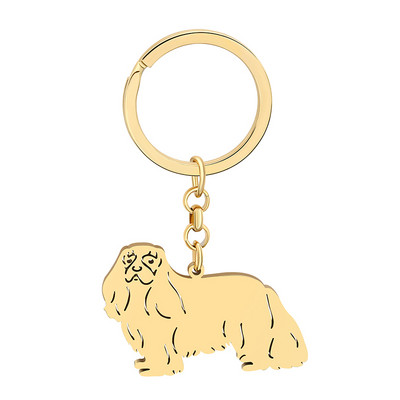 NEWEI Brelocuri din oțel inoxidabil Placate cu argint Cavalier King Charles Spaniel Kawaii Bijuterii pentru animale de companie pentru femei Animale Charms Cadouri