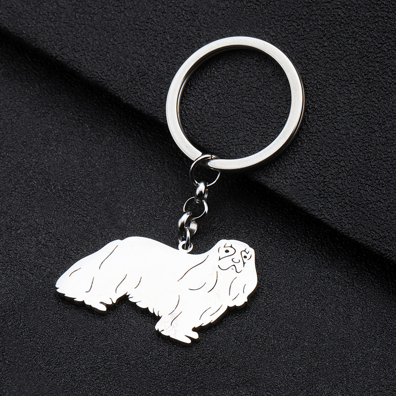 NEWEI Brelocuri din oțel inoxidabil Placate cu argint Cavalier King Charles Spaniel Kawaii Bijuterii pentru animale de companie pentru femei Animale Charms Cadouri