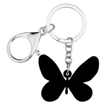 Newei Acrylic Brush-footed Butterfly Keychains Big print Insect Animal Keyring Jewelry for Women Girl Kid Handbag Διακόσμηση αυτοκινήτου