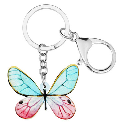 Newei akrilni privjesci s leptirima s četkastim stopalima s velikim printom s privjescima za ključeve s kukcima i životinjama Nakit za žene, djevojke, dječje torbice, ukrasi za automobil