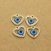 5 bucăți de epocă Evil Eye Love Heart Cercei Charms Turcia Hollow Demon Eye Brățară Clavicula Colier Pandantiv Accesoriu de bijuterii DIY