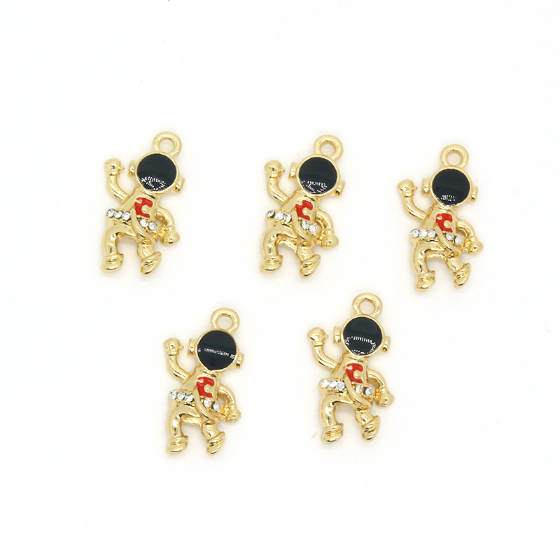 5 komada Bakreni svemirski čovjek Astronauti Metalni privjesci DIY rukotvorine Slatke naušnice Narukvica Privjesci Dodaci Ručno izrađen modni nakit