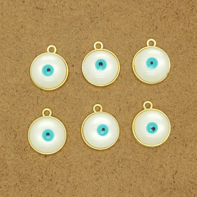 3 vnt. Nauji Turkijos Evil Eye Auskarai Dervos žavesiai Vintage White Eye Pakabukai Karoliai Pasidaryk pats aksesuaras moterims Lucky Jewelry Make