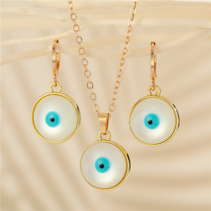 3 τμχ Νέα γαλοπούλα Evil Eye σκουλαρίκι από ρητίνη Γούρια Vintage Λευκά Κρεμαστά μάτια Κολιέ Diy αξεσουάρ για γυναίκες Lucky κοσμήματα