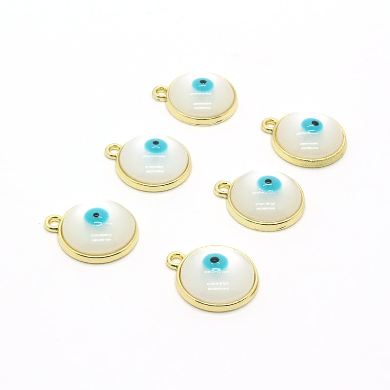 3 τμχ Νέα γαλοπούλα Evil Eye σκουλαρίκι από ρητίνη Γούρια Vintage Λευκά Κρεμαστά μάτια Κολιέ Diy αξεσουάρ για γυναίκες Lucky κοσμήματα