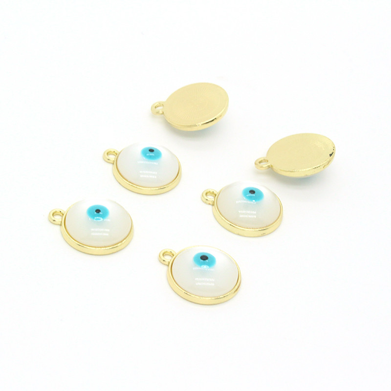 3 τμχ Νέα γαλοπούλα Evil Eye σκουλαρίκι από ρητίνη Γούρια Vintage Λευκά Κρεμαστά μάτια Κολιέ Diy αξεσουάρ για γυναίκες Lucky κοσμήματα