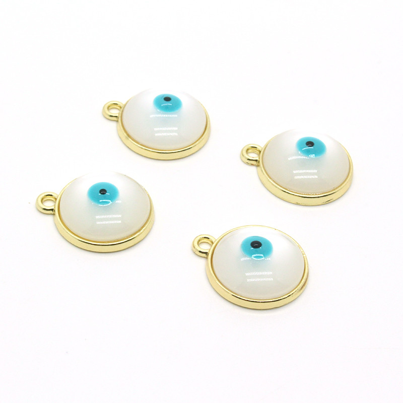 3 τμχ Νέα γαλοπούλα Evil Eye σκουλαρίκι από ρητίνη Γούρια Vintage Λευκά Κρεμαστά μάτια Κολιέ Diy αξεσουάρ για γυναίκες Lucky κοσμήματα