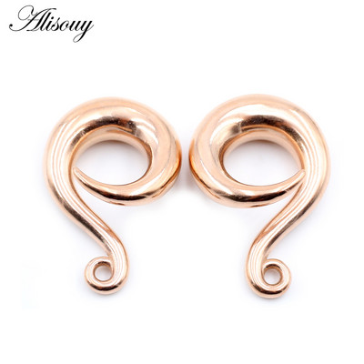 Alisouy 2 buc din oțel inoxidabil bricolaj greutate ureche cârlig curbat cercei suspendați dop pentru urechi tuneluri extensie targi piercing bijuterii pentru corp