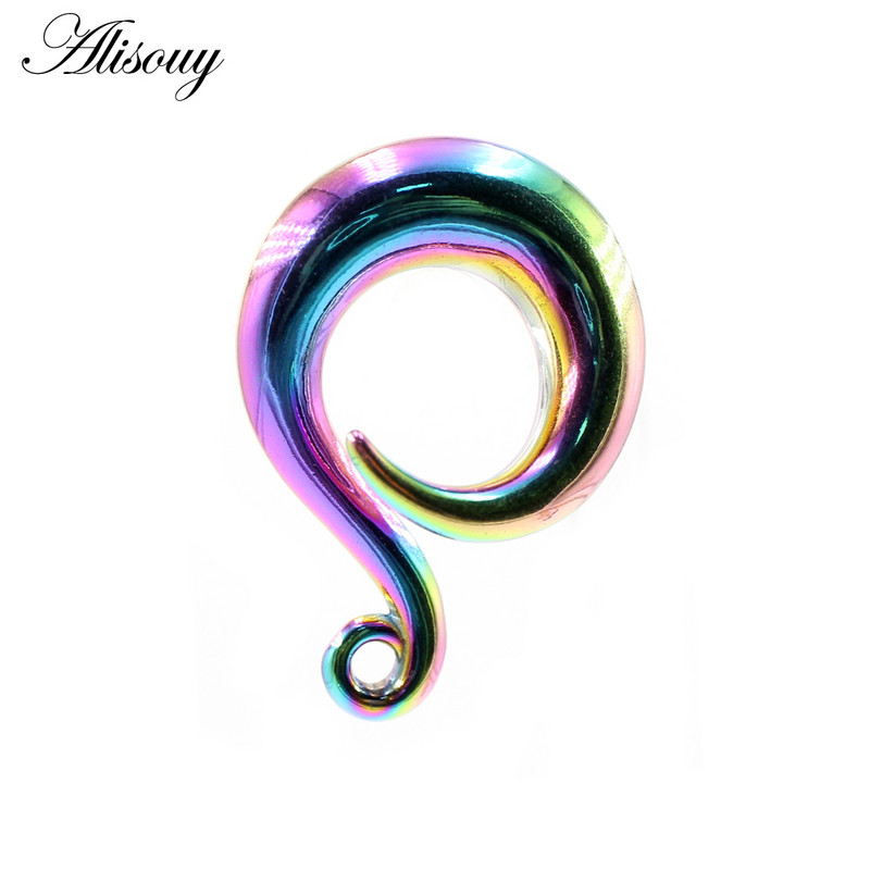 Alisouy 2 buc din oțel inoxidabil bricolaj greutate ureche cârlig curbat cercei suspendați dop pentru urechi tuneluri extensie targi piercing bijuterii pentru corp