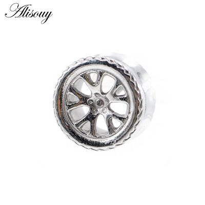 Alisouy 1 τμχ από ανοξείδωτο ατσάλι Στρογγυλό ελαστικό κύκλος σήραγγας αυτιού βύσματα σάρκας Expander φορεία μετρητές Σκουλαρίκια Piercing Body Jewelry