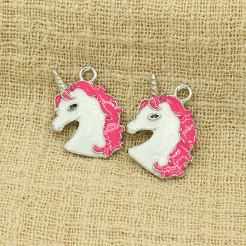 10 τεμ. 22x15mm από κράμα σμάλτο Unicorn Charms For Earring Bracelet Pendant Accessory DIY Colorful Lucky Animal Charms Jewelry Make