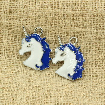 10 τεμ. 22x15mm από κράμα σμάλτο Unicorn Charms For Earring Bracelet Pendant Accessory DIY Colorful Lucky Animal Charms Jewelry Make