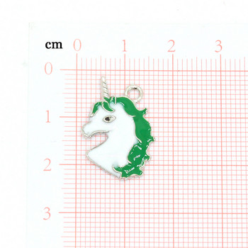 10 τεμ. 22x15mm από κράμα σμάλτο Unicorn Charms For Earring Bracelet Pendant Accessory DIY Colorful Lucky Animal Charms Jewelry Make