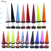 Alisouy 2 bucăți Punk Bărbați Femei dopuri false pentru urechi Cartilage Taper Gauges Expander Stretcher Piercing Cercei Bijuterii pentru corp Faux Bijoux