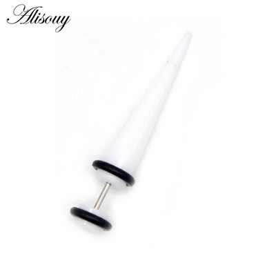 Alisouy 2 bucăți Punk Bărbați Femei dopuri false pentru urechi Cartilage Taper Gauges Expander Stretcher Piercing Cercei Bijuterii pentru corp Faux Bijoux