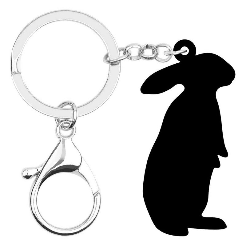 Newei akrilni sivi uskršnji zec, zec, zeko, privjesci za ključeve, dugi životinjski privjesak za ključeve, nakit za žene, dječja klasična torba, ukras